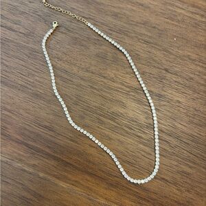 Elegant Gold and Silver rhinestone Necklace 16”